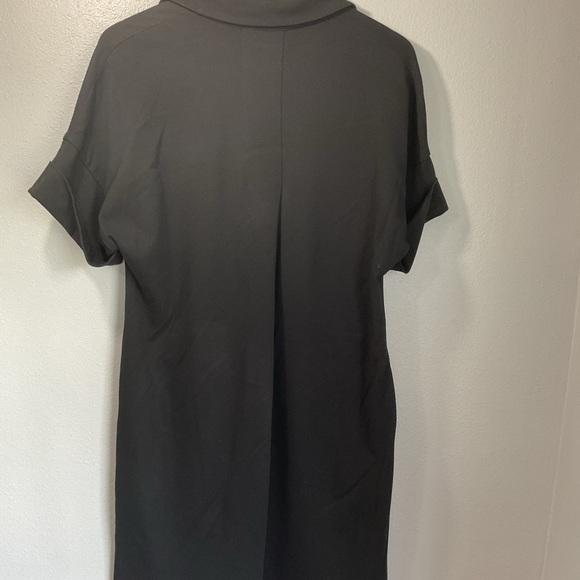 Lafayette 148 New York Stand-collar v_neck A-line Dress In Black size Small D18 - Picture 7 of 11